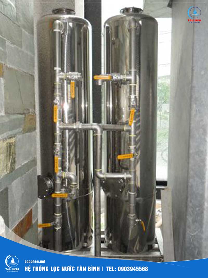 Cột lọc nước Inox 304 dùng trong công nghiệp