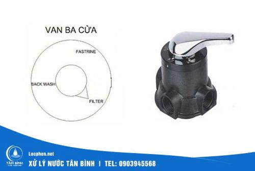 Đầu van 3 ngã dùng cho cột lọc nước