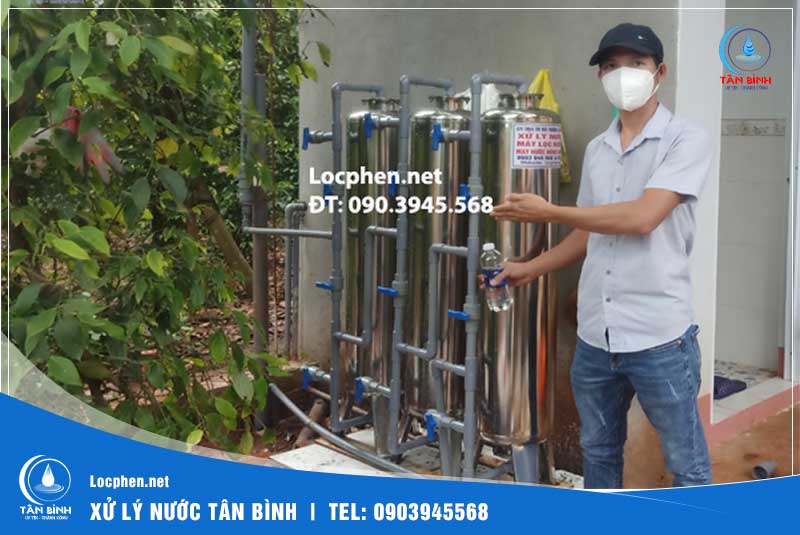 Hệ thống lọc nước giếng khoan gia đình công suất 800l/h-Van tay Bình Minh