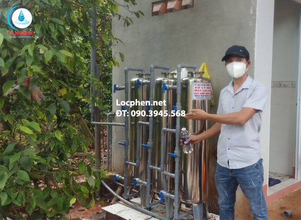 Hệ thống lọc nước giếng khoan gia đình công suất 800l/h-Van tay Bình Minh