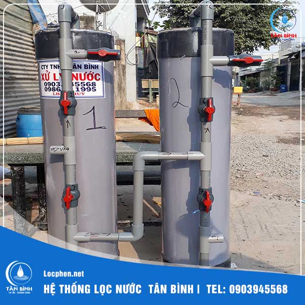 Hệ thống lọc phèn cho nhà hàng khách sạn bằng cột nhựa PVC