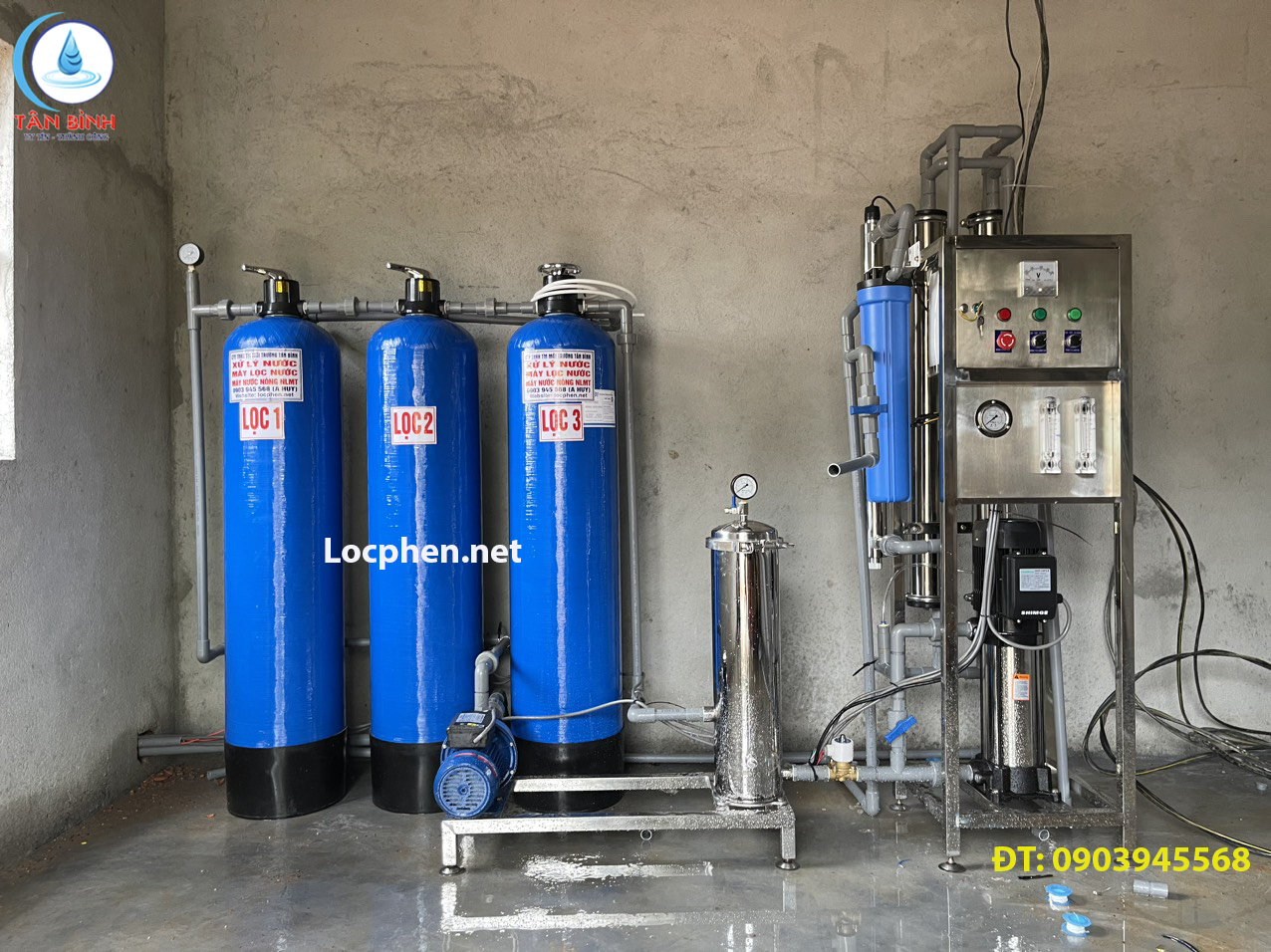 Hệ thống lọc nước RO công nghiệp 500l/h tại Lâm Đồng