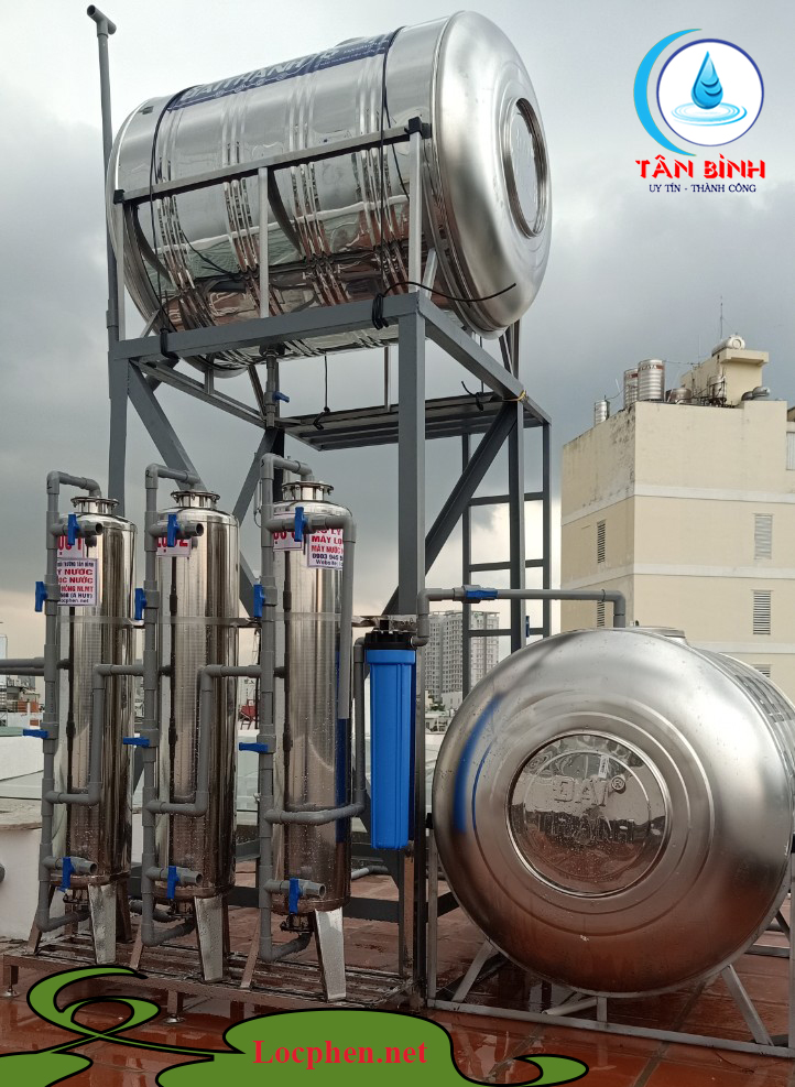 Lắp đặt hệ thống lọc nước giếng phèn hai bồn chứa